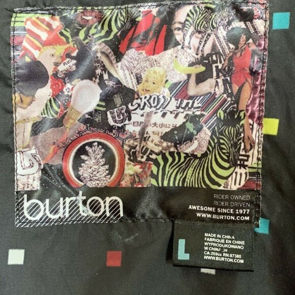 Womens Burton Jacket Large Black Snowboarding Ski Zip Up Hooded - Picture 7 of 10